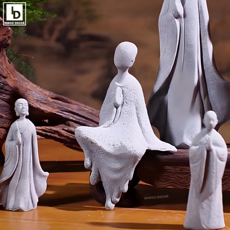 Bonsai Garden Desk - รูปปั้นพระพุทธรูปพระพุทธรูปเล็กๆน้อยๆรูปปั้นพุทธรูปปั้นพระพุทธรูปแกะสลักบอนไซสวนเครื่องประดับโต๊ะโยคะการตกแต่งบ้านพิพิธภัณฑ์สัตว์น้ำ