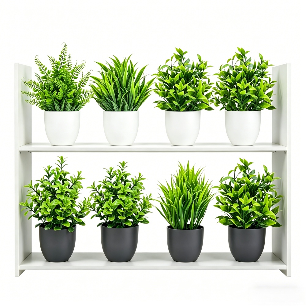 Bonsai Garden Kit - ชุดต้นไม้ประดิษฐ์ขนาดเล็ก 4 ชิ้น/ชุด ตกแต่งภายในและภายนอกอาคาร ต้นบอนไซสีเขียว สำหรับตกแต่งบ้าน