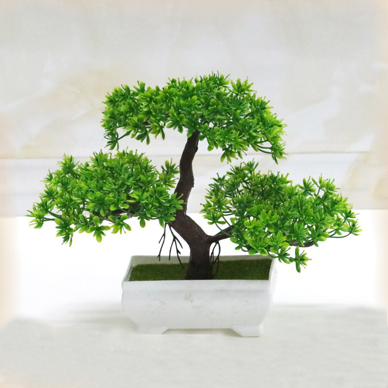 Bonsai Garden Desk - บอนไซประดิษฐ์พลาสติก Bionic โรงงานปลอมสําหรับห้องพักหน้าแรกในร่มตกแต่งสํานักงานสวนตกแต่งกลางแจ้งโต๊ะห้องน้ําต้นไม้สีเขียว