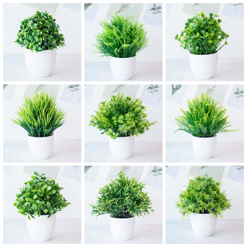 ต้นไม้ประดิษฐ์สีเขียว 1 ชิ้น ต - Bonsai Garden Desk บทวิจารณ์และราคา
