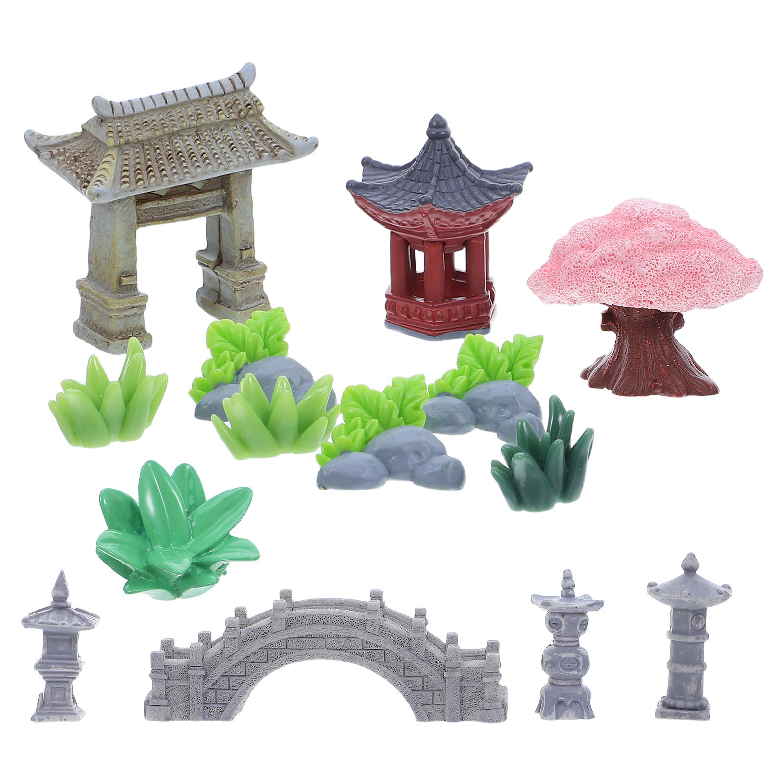 ชุดตกแต่งสวนจิ๋วเรซิน 1 ชุด สะ - Bonsai Garden Desk บทวิจารณ์และราคา