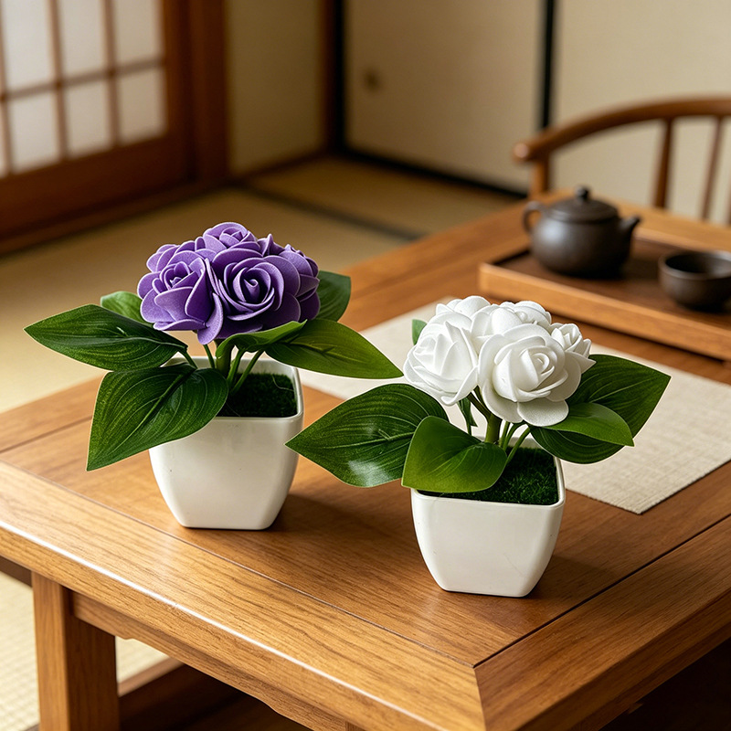 ดอกกุหลาบประดิษฐ์ 6 ดอก 4 ชิ้น - Bonsai Garden Shop บทวิจารณ์และราคา