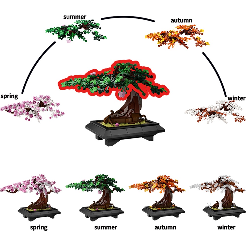 MOC Four Seasons ต้นไม้บอนไซอิ - Bonsai Garden Lego บทวิจารณ์และราคา