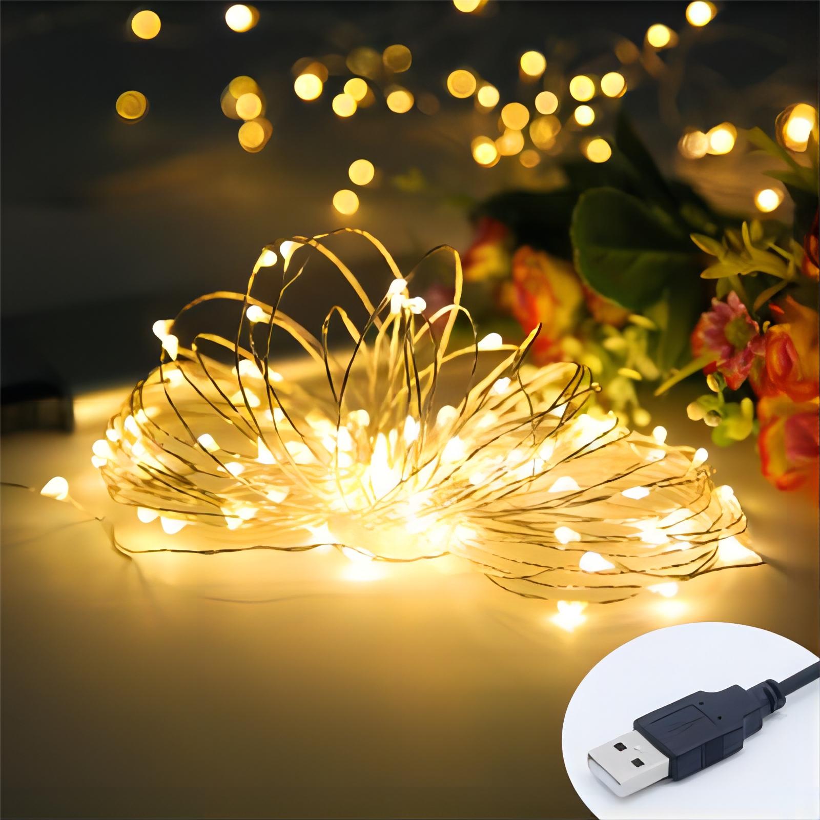 สายไฟลวดทองแดง50LED 5ม. สีขาวอ - Copper Wire Roll บทวิจารณ์และราคา