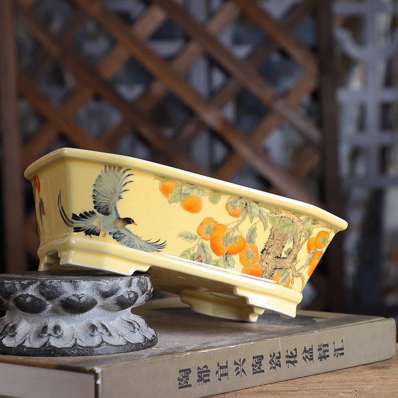 หม้อบอนไซสี่เหลี่ยมผืนผ้าพอร์ซ - Bonsai Garden Desk บทวิจารณ์และราคา
