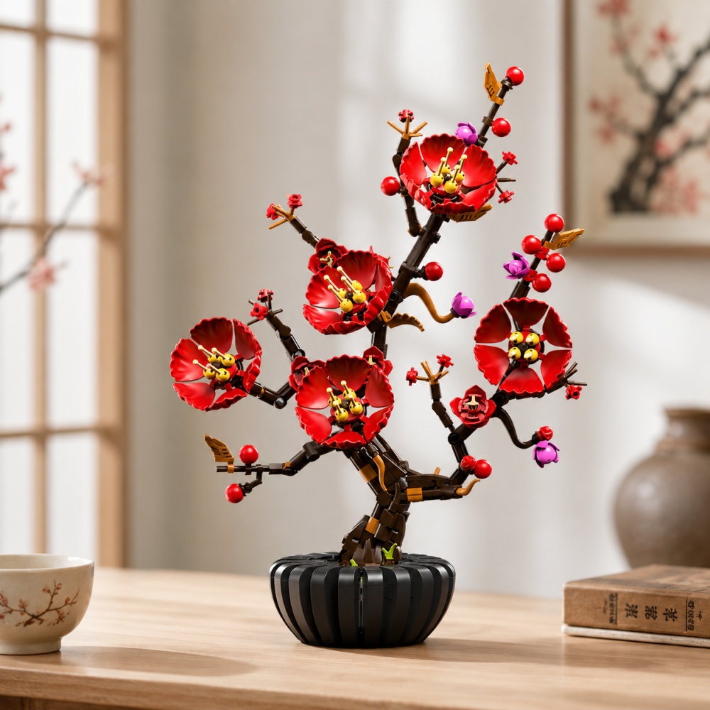 บล็อกตัวต่อต้นบอนไซดอกพลัม, ชุ - Bonsai Garden Lego บทวิจารณ์และราคา