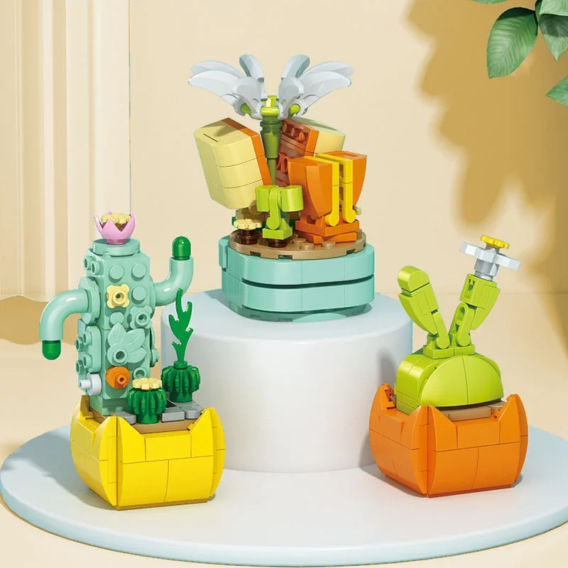 ดอกไม้ไม้อวบน้ำบล็อกต้นไม้บอนไ - Bonsai Garden Lego บทวิจารณ์และราคา